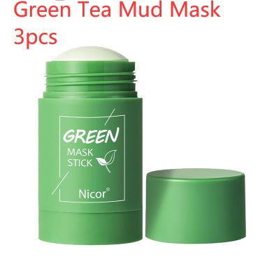 Green Tea & Eggplant Clay Mask Stick – Oil Control, Anti-Acne, Deep Pore Cleanser & Brightening Skincare
