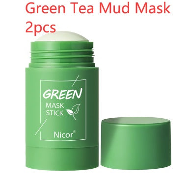 Green Tea & Eggplant Clay Mask Stick – Oil Control, Anti-Acne, Deep Pore Cleanser & Brightening Skincare