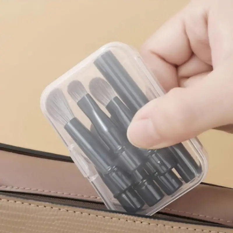 6-Piece Mini Travel Makeup Brush Set with Case – Portable Cosmetic Brushes for Foundation, Blush, Eyeshadow & More