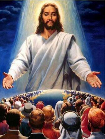 Religious Diamond Painting – Jesus Cross Mosaic on Canvas (Handmade)