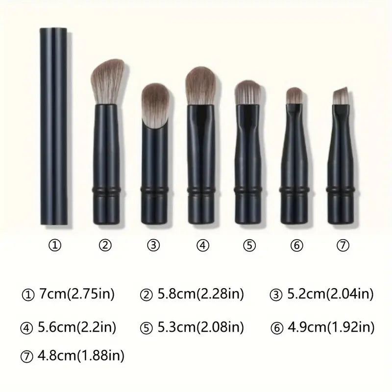 6-Piece Mini Travel Makeup Brush Set with Case – Portable Cosmetic Brushes for Foundation, Blush, Eyeshadow & More