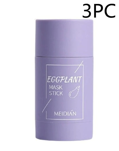 Green Tea & Eggplant Clay Mask Stick – Oil Control, Anti-Acne, Deep Pore Cleanser & Brightening Skincare