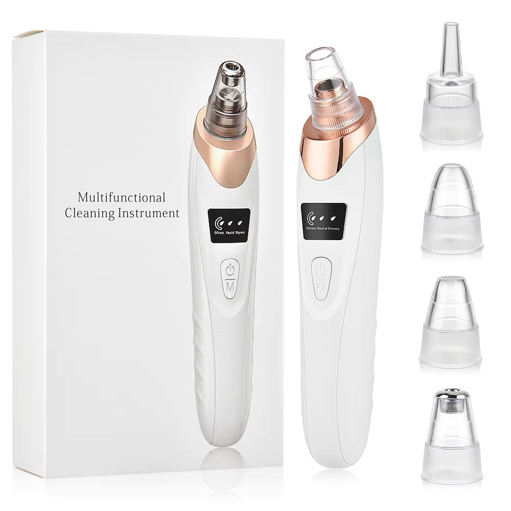 Electric Blackhead Remover Vacuum – Pore Cleaner with 5 Suction Heads & USB Rechargeable Facial Tool for Women’s Skincare